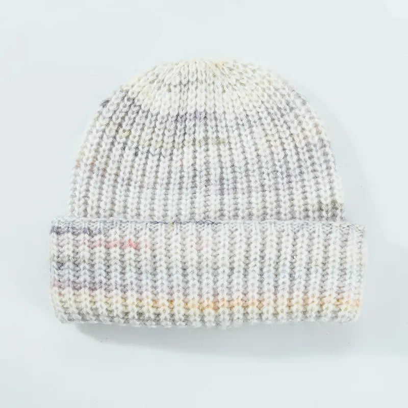 Fashorio Cream / One Size Thermal Contrast Knit Hat