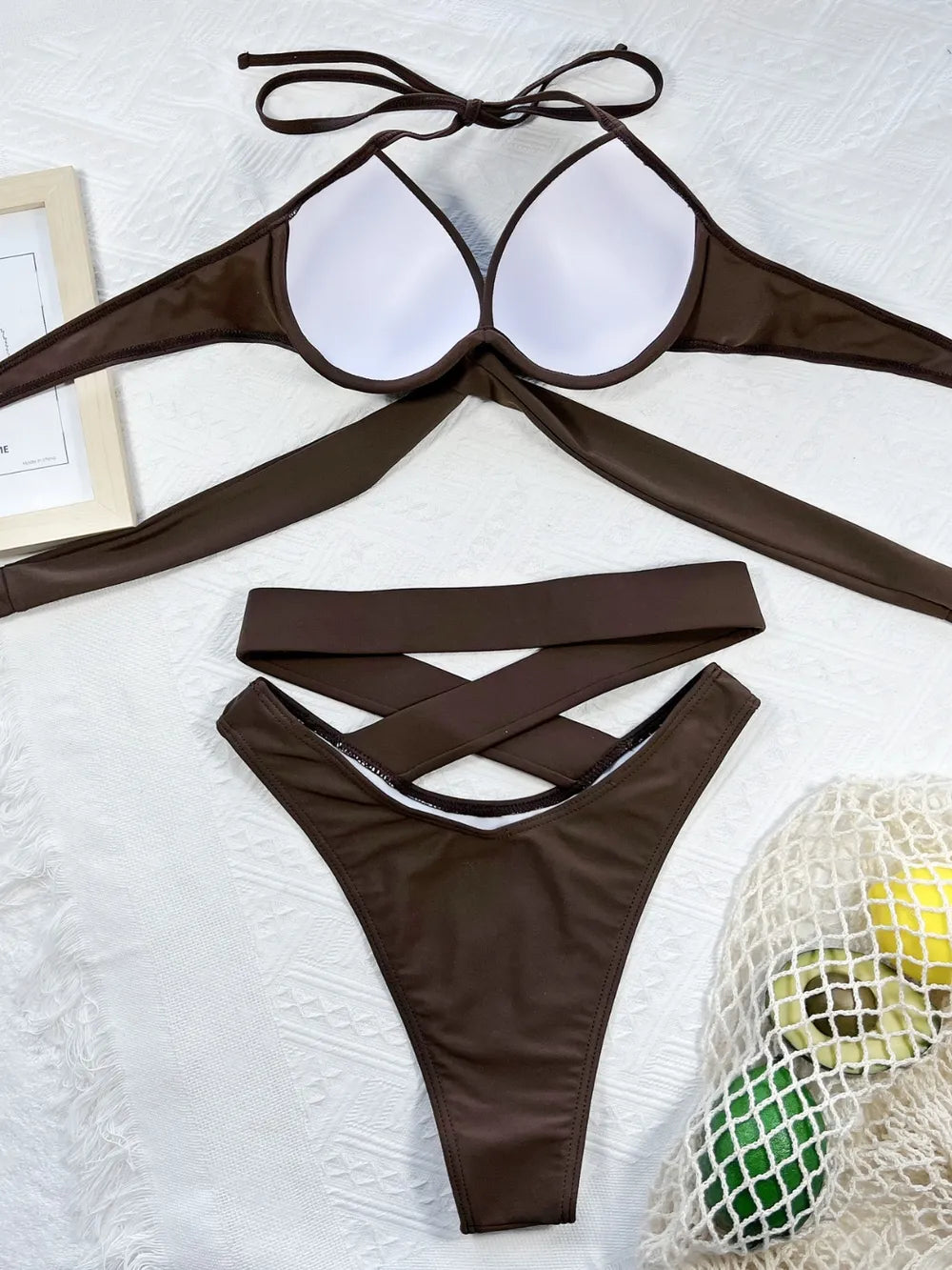 Fashorio Crisscross Halter Neck Bikini Set