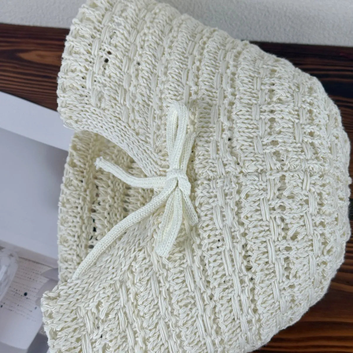 Fashorio Crochet Bucket Hat with Drawstring