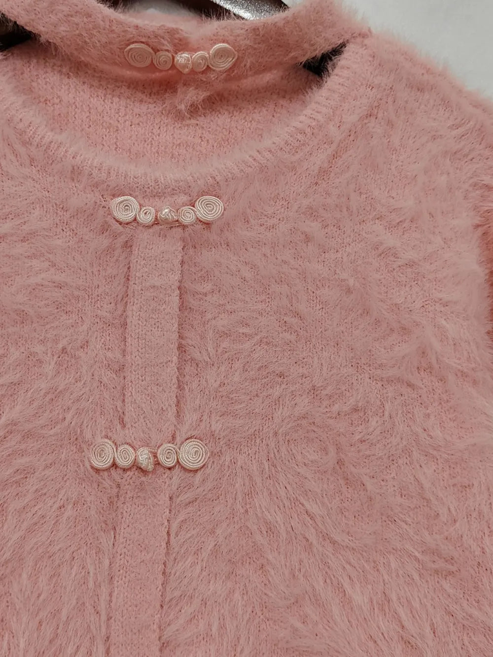 Fashorio Cutout Knot Button Long Sleeve Cardigan