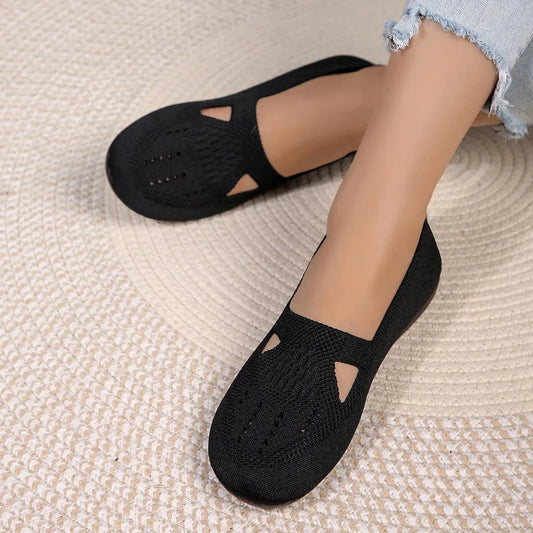 Cutout Mesh Slip Ons - Fashorio
