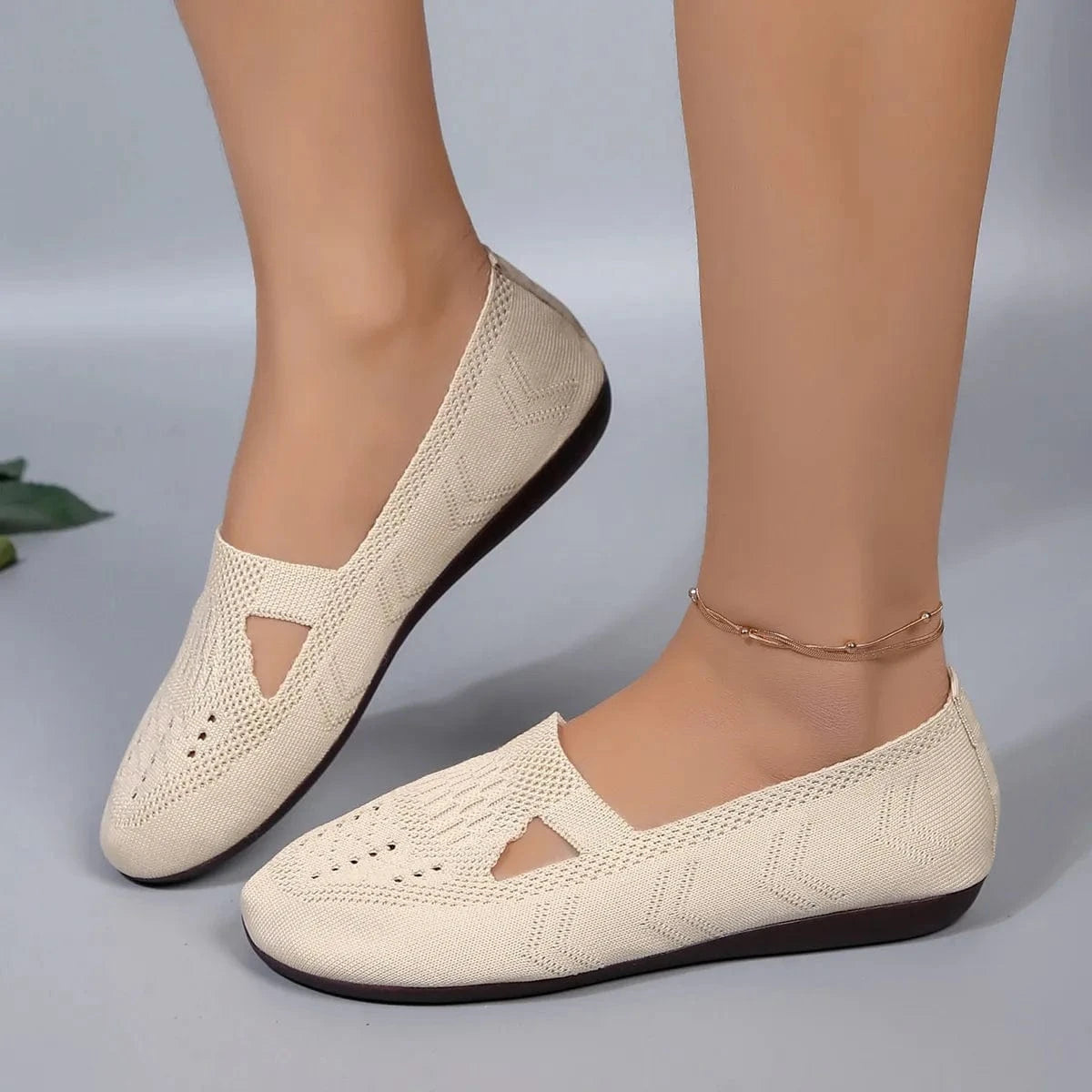 Fashorio Cutout Mesh Slip Ons