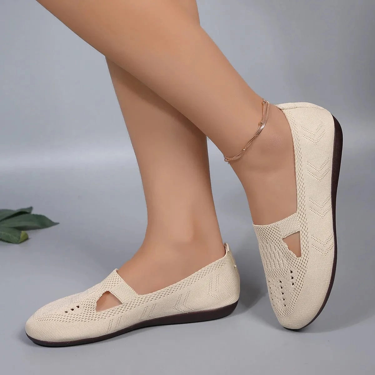 Fashorio Cutout Mesh Slip Ons
