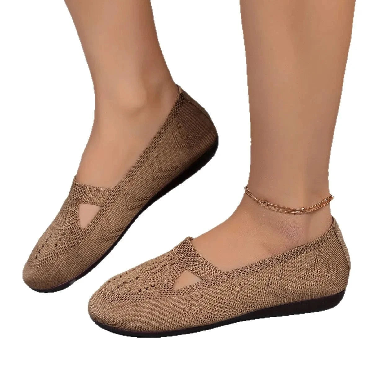 Fashorio Cutout Mesh Slip Ons