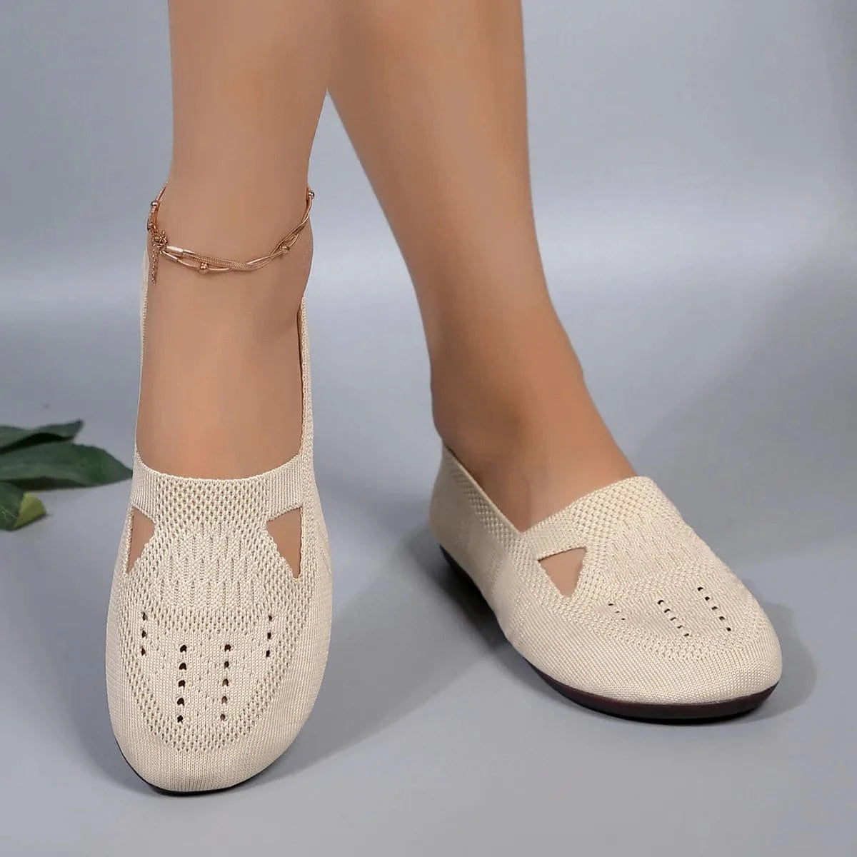 Fashorio Cutout Mesh Slip Ons