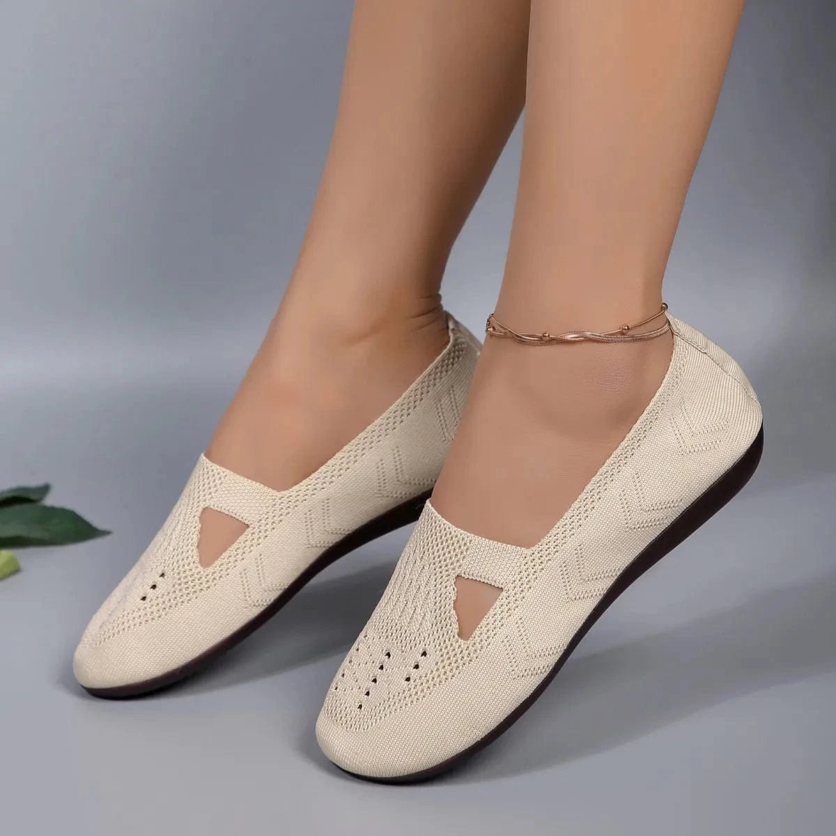 Fashorio Cutout Mesh Slip Ons