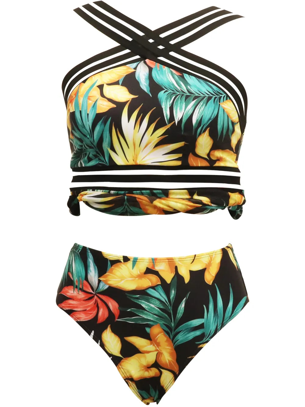 Fashorio Cutout Printed Two-Piece Swim Set