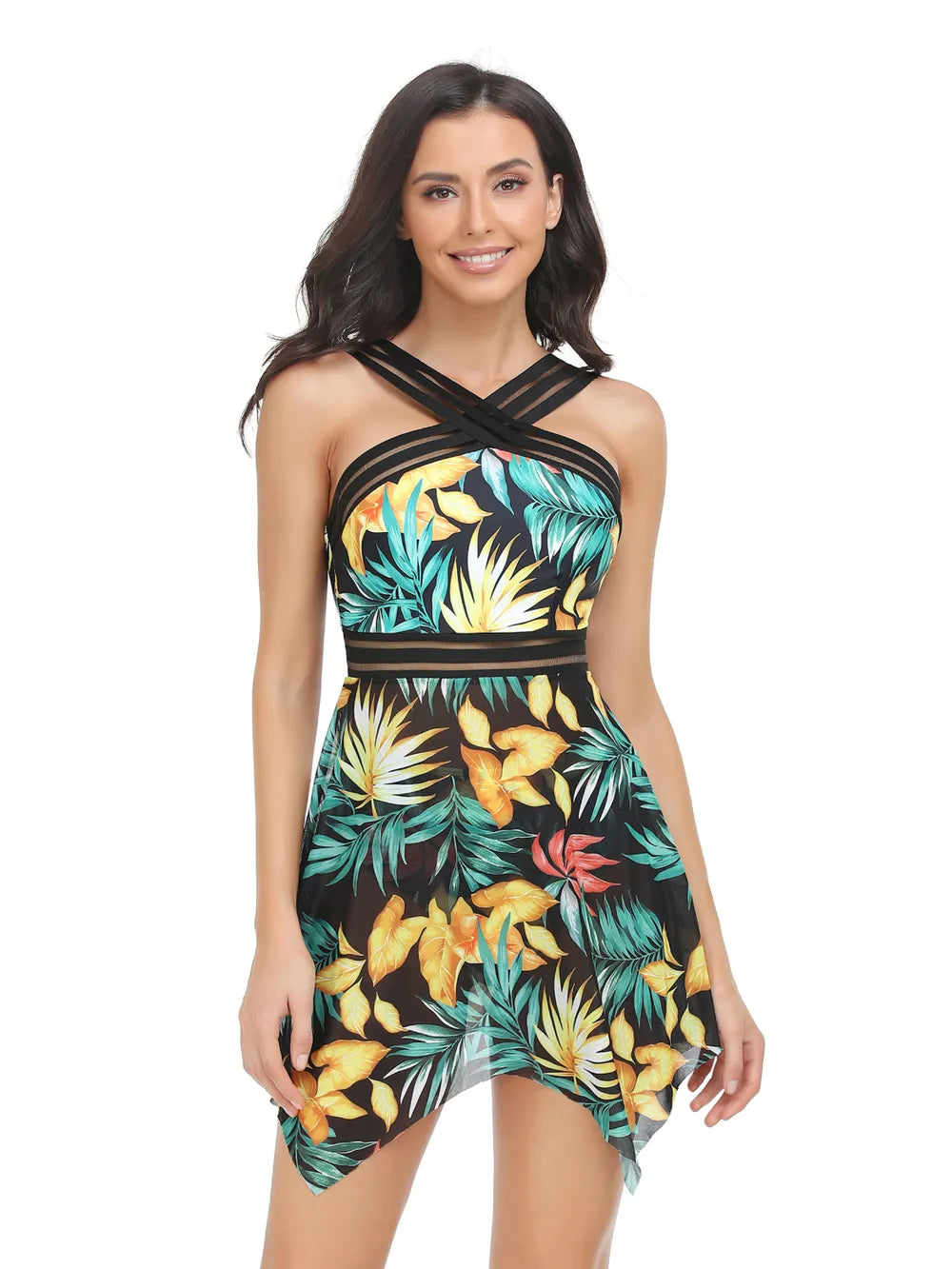 Fashorio Cutout Printed Two-Piece Swim Set