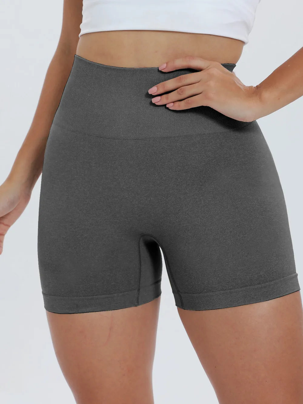 Fashorio Dark Gray / S High Waist Active Shorts