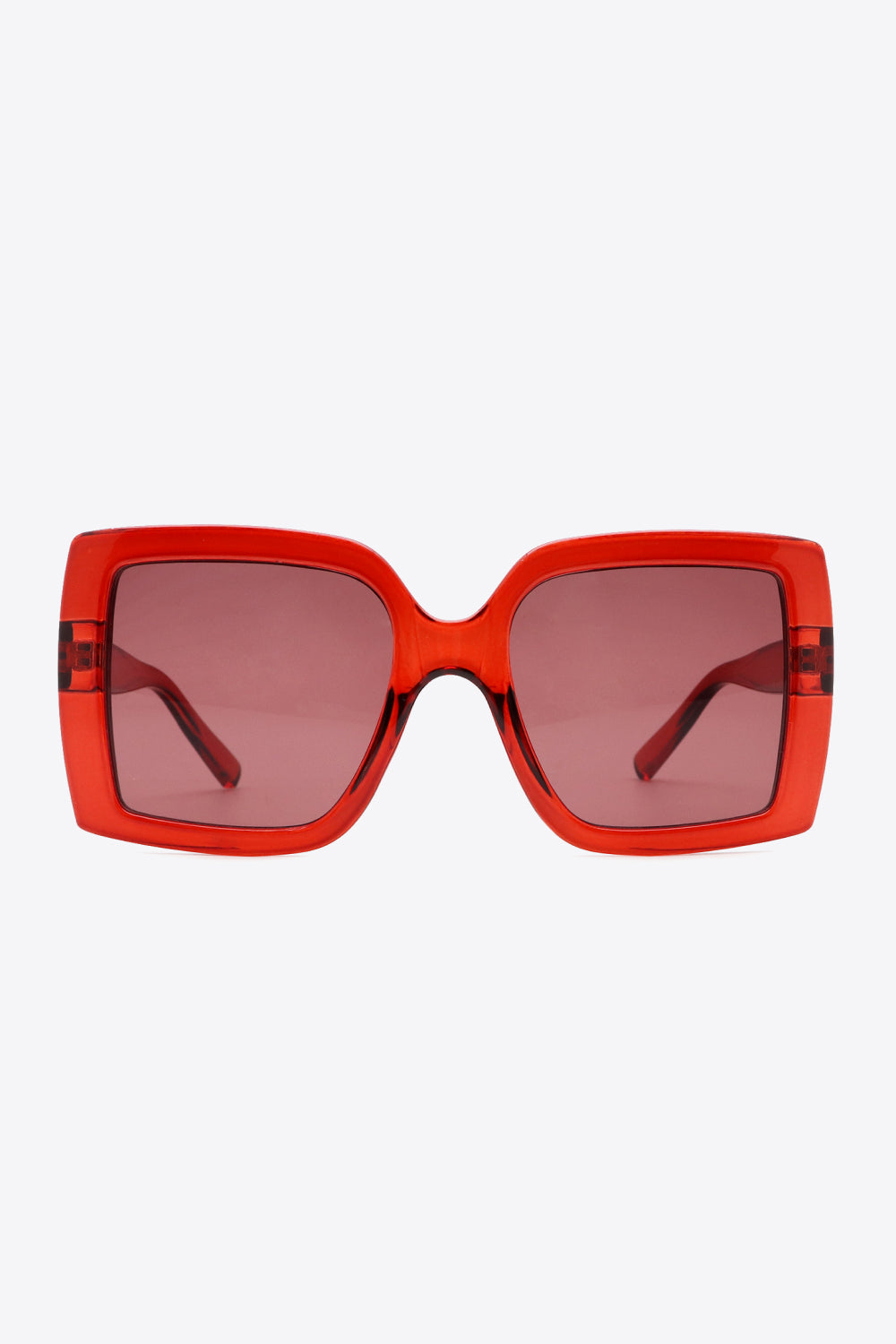 Fashorio Deep Red / One Size Acetate Lens Square Sunglasses