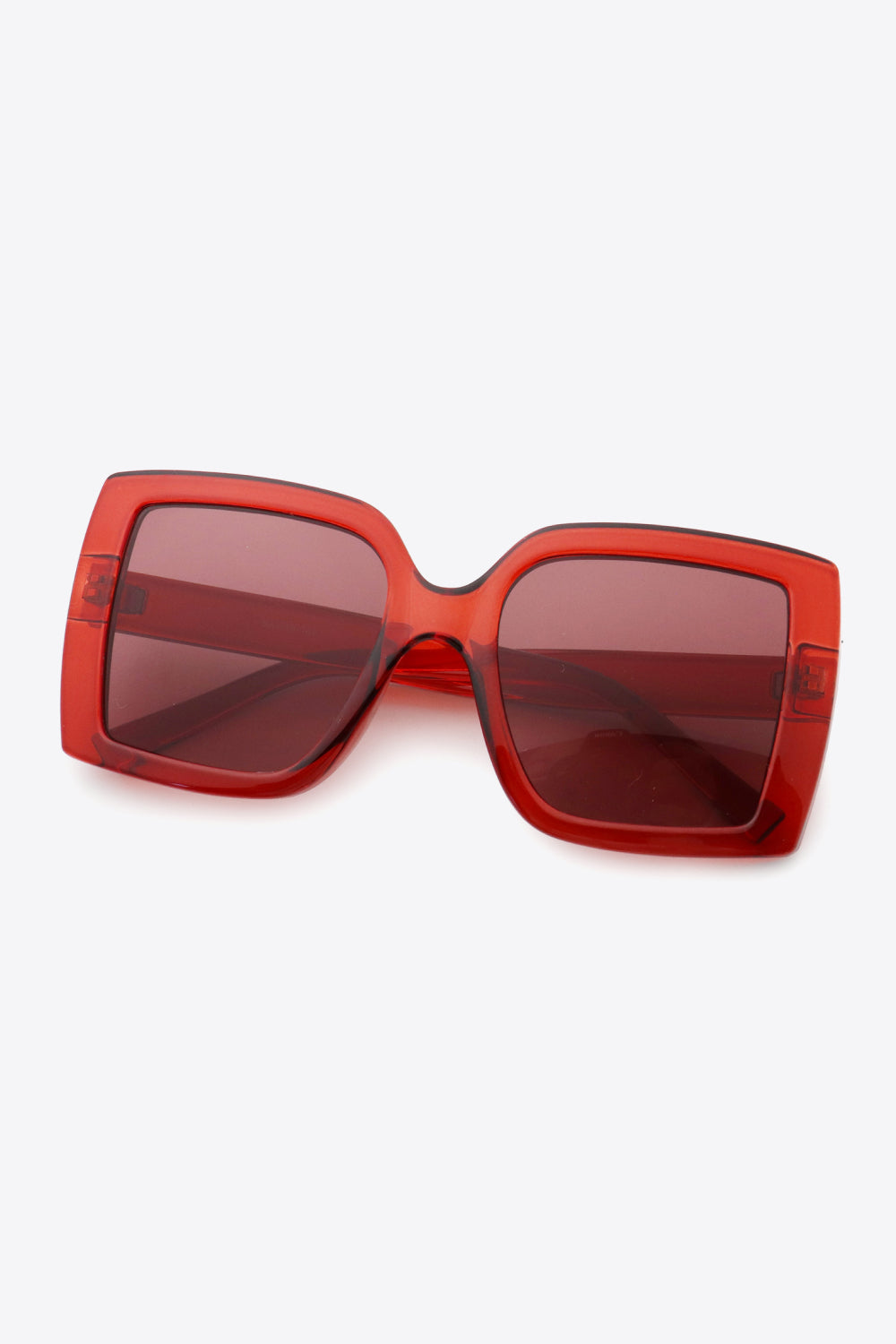 Fashorio Deep Red / One Size Acetate Lens Square Sunglasses
