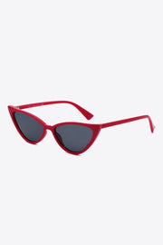 Fashorio Deep Red / One Size Polycarbonate Cat-Eye Sunglasses