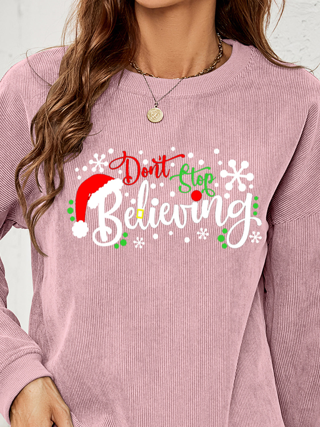 Fashorio DON'T STOP BELIEVING Graphic Sweatshirt