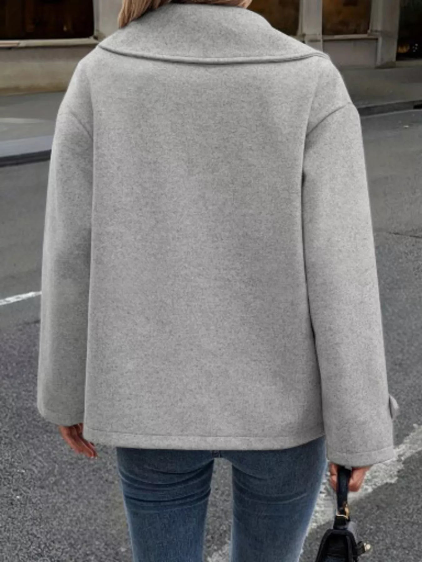 Fashorio Double-Breasted Wool Blend Casual Jacket