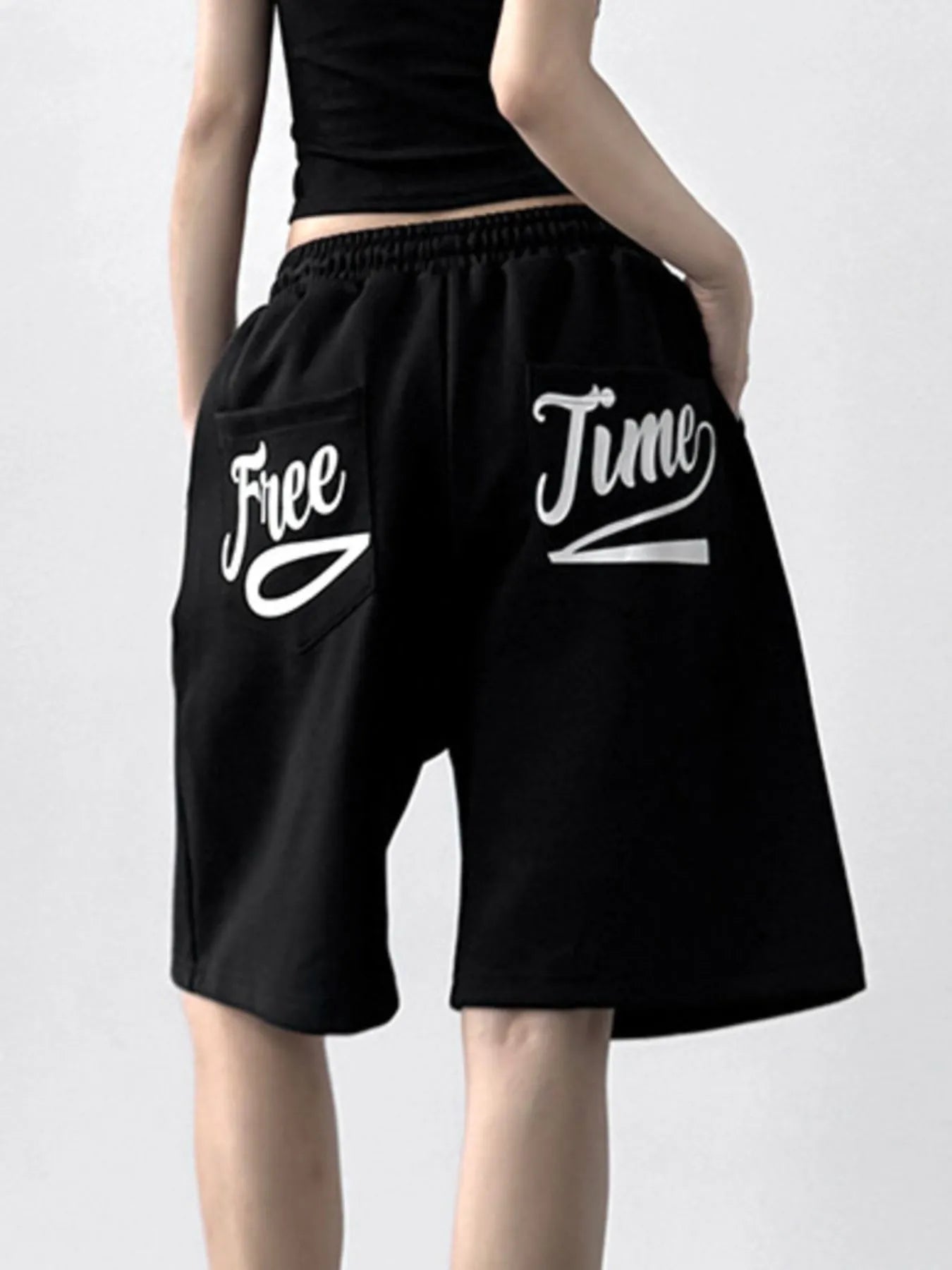 Fashorio Drawstring Wide Leg Shorts