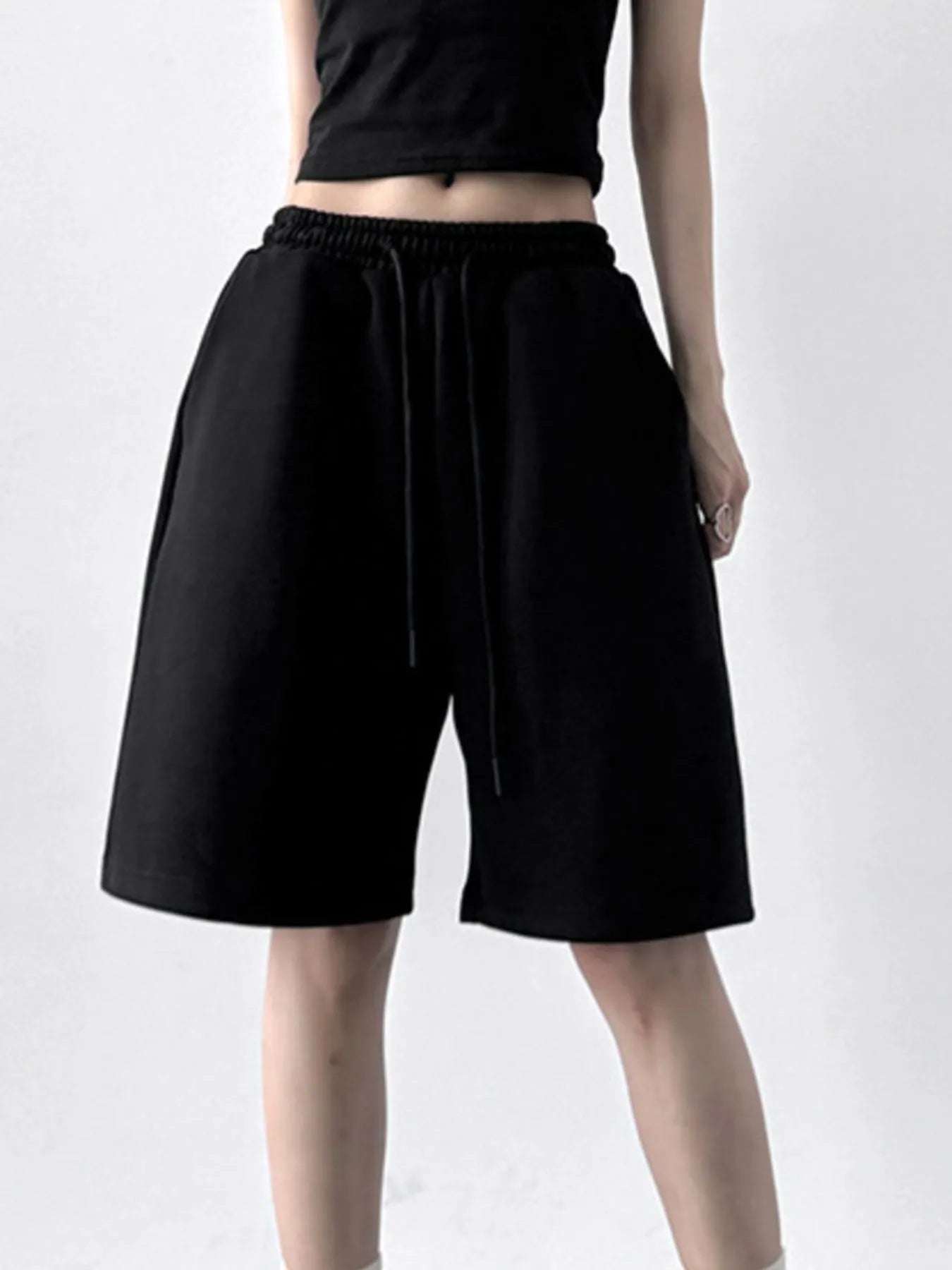 Fashorio Drawstring Wide Leg Shorts