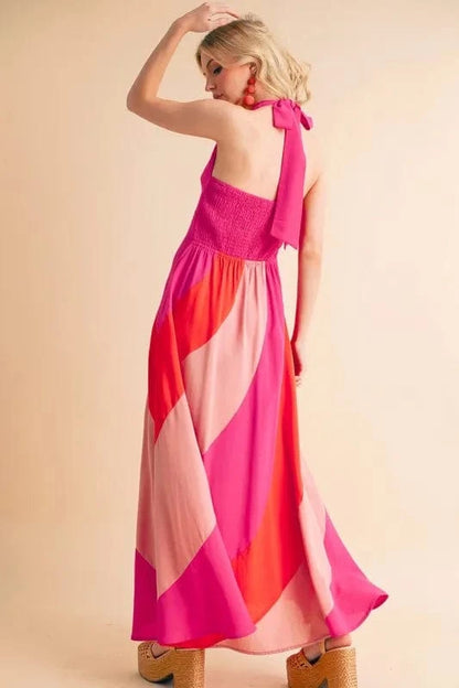 Aemi+Co Color Block Sleeveless Maxi Dress - Fashorio