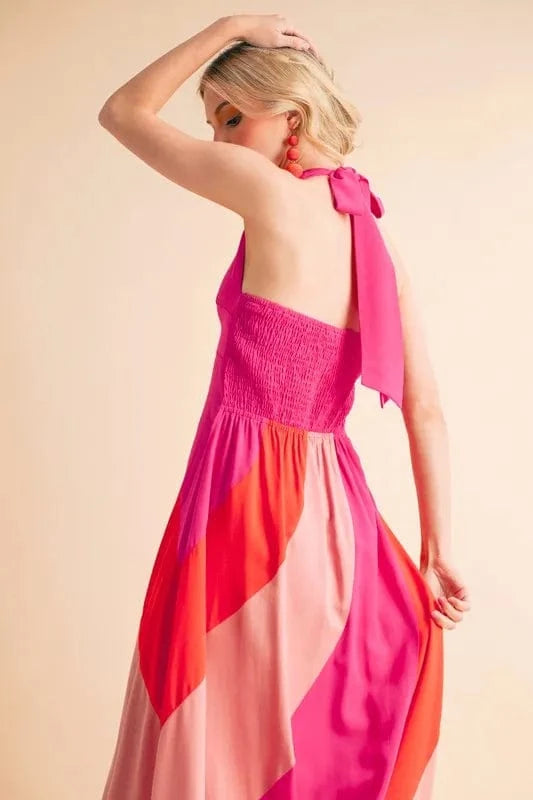 Aemi+Co Color Block Sleeveless Maxi Dress - Fashorio