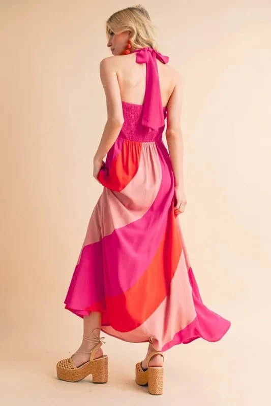 Aemi+Co Color Block Sleeveless Maxi Dress - Fashorio