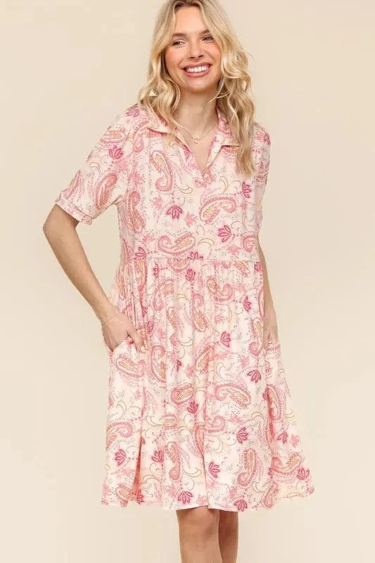 Fashorio dresses Haptics  Fit and Flare Paisley Print Knit Dress