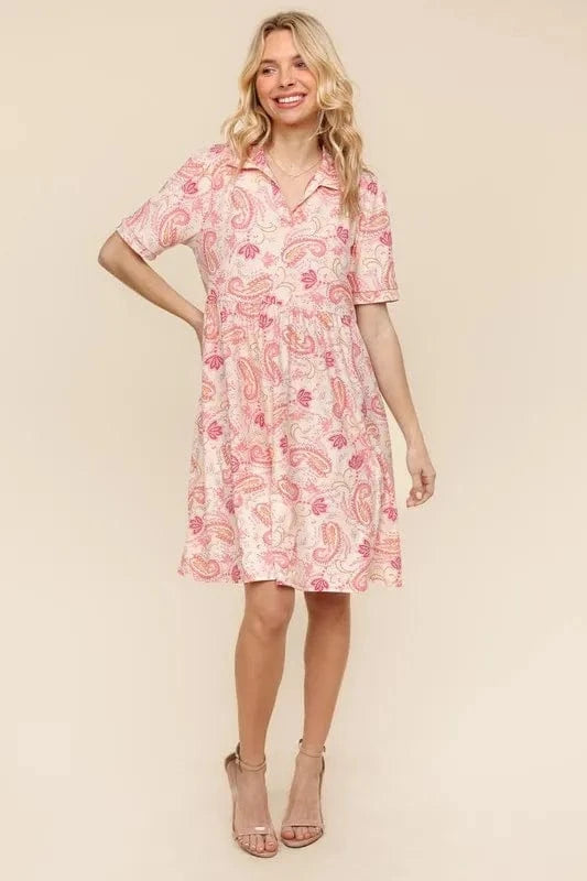 Fashorio dresses Haptics  Fit and Flare Paisley Print Knit Dress