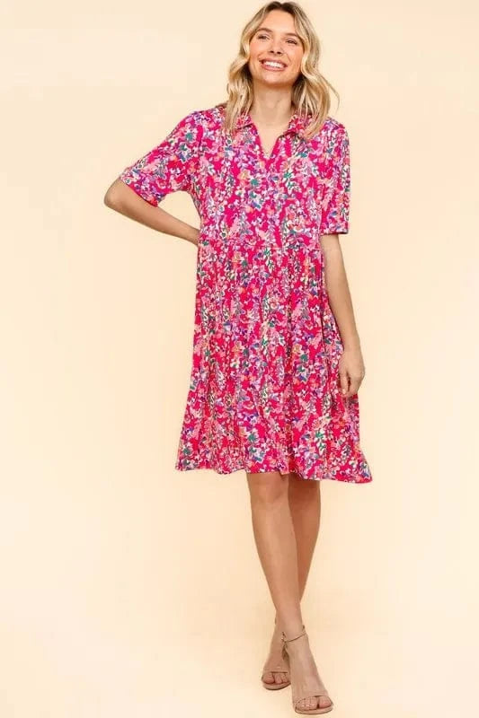 Fashorio dresses Haptics Johnny Collar Babydoll Dress with Side Pockets