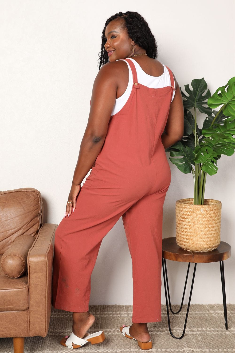 Fashorio Dresses Perfee Wide Leg Overalls with Front Pockets