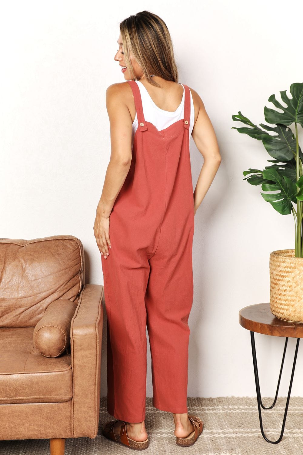 Fashorio Dresses Perfee Wide Leg Overalls with Front Pockets
