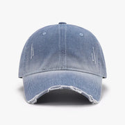 Fashorio Dusty Blue / One Size Distressed Washed Adjustable Baseball Cap