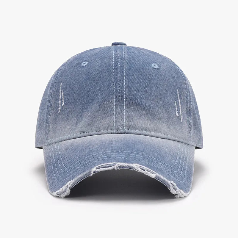 Fashorio Dusty Blue / One Size Distressed Washed Adjustable Baseball Cap
