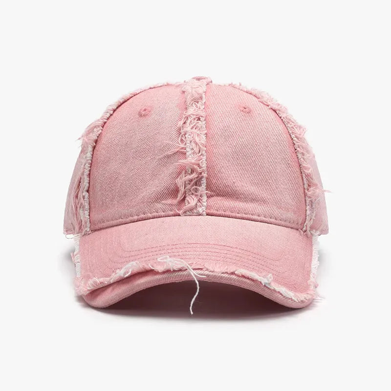 Fashorio Dusty Pink / One Size Raw Hem Cotton Baseball Cap