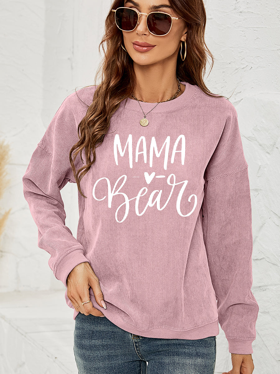 Fashorio Dusty Pink / S MAMA Graphic Round Neck Sweatshirt