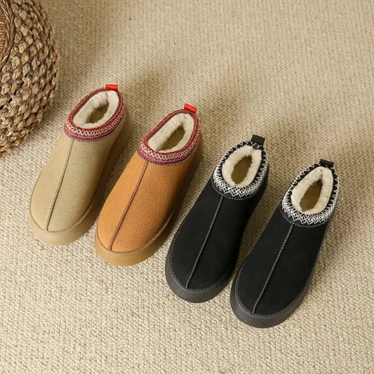 Faux Fur Center-Seam Slippers - Fashorio