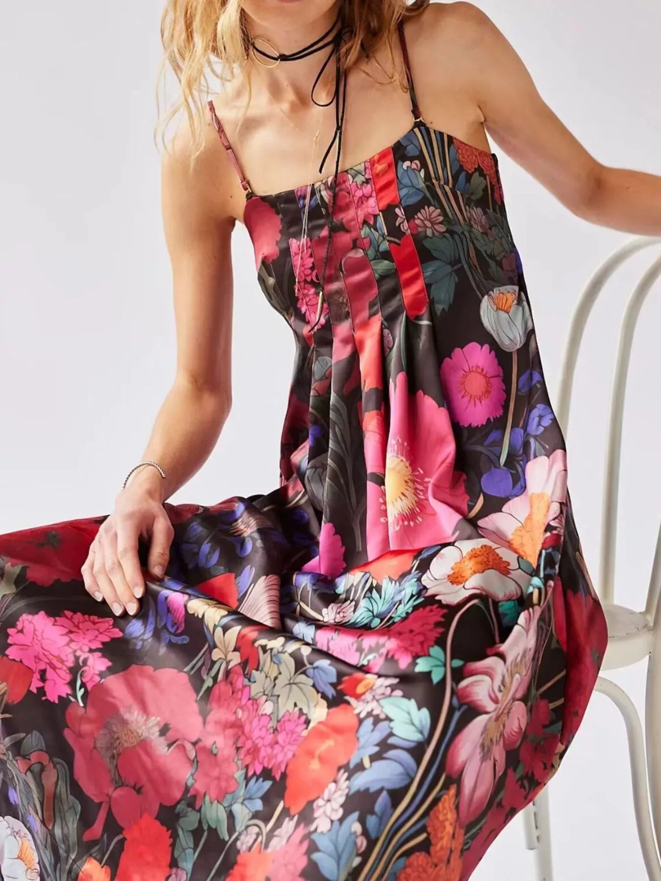 Fashorio Floral Print Sleeveless Maxi Dress