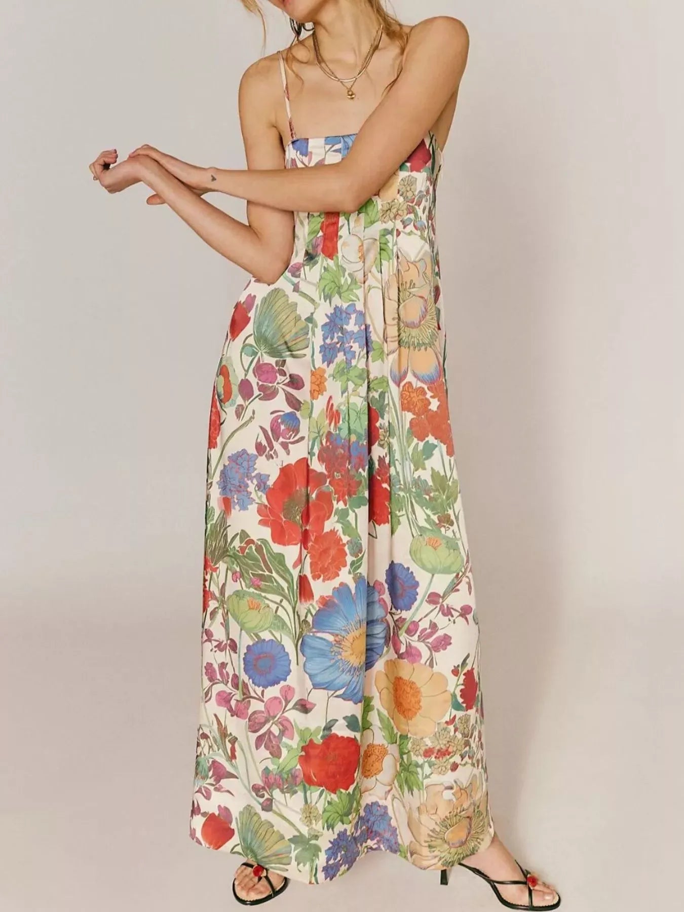 Fashorio Floral Print Sleeveless Maxi Dress