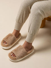 Fashorio Fluffy Open Toe Comfort Slippers