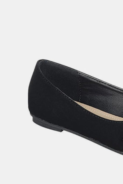 Forever Link Slip On Rhinestone Buckle Ballet Flats - Fashorio