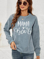 Fashorio French Blue / S MAMA Graphic Round Neck Sweatshirt