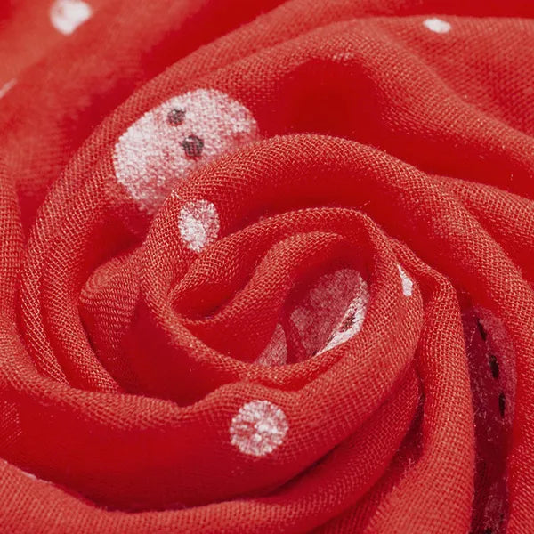 Fashorio Fringe Snowman Polyester Scarf