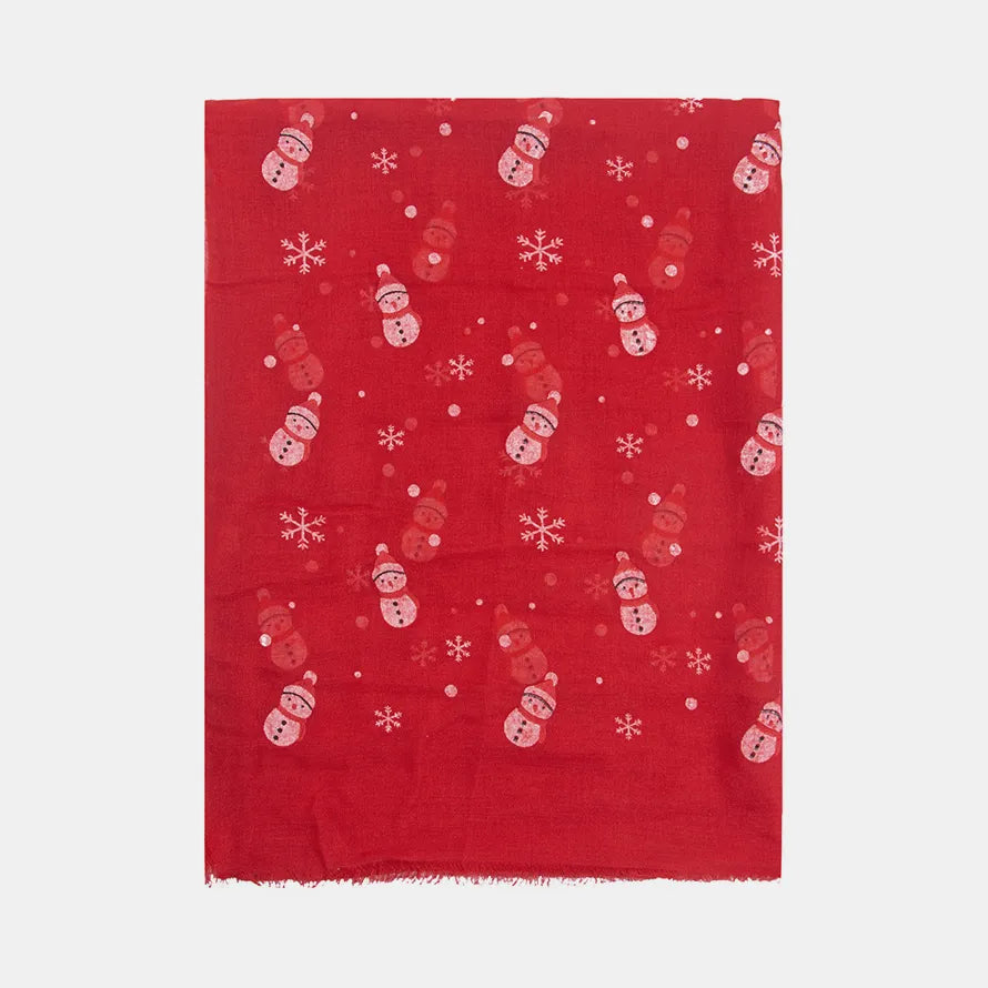 Fashorio Fringe Snowman Polyester Scarf