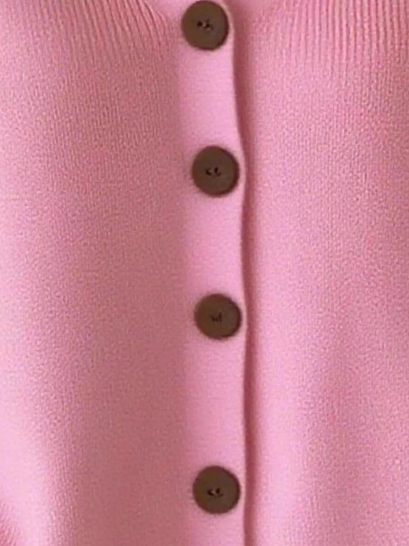 Fashorio Full Size Button-Front V-Neck Cardigan Plus Size