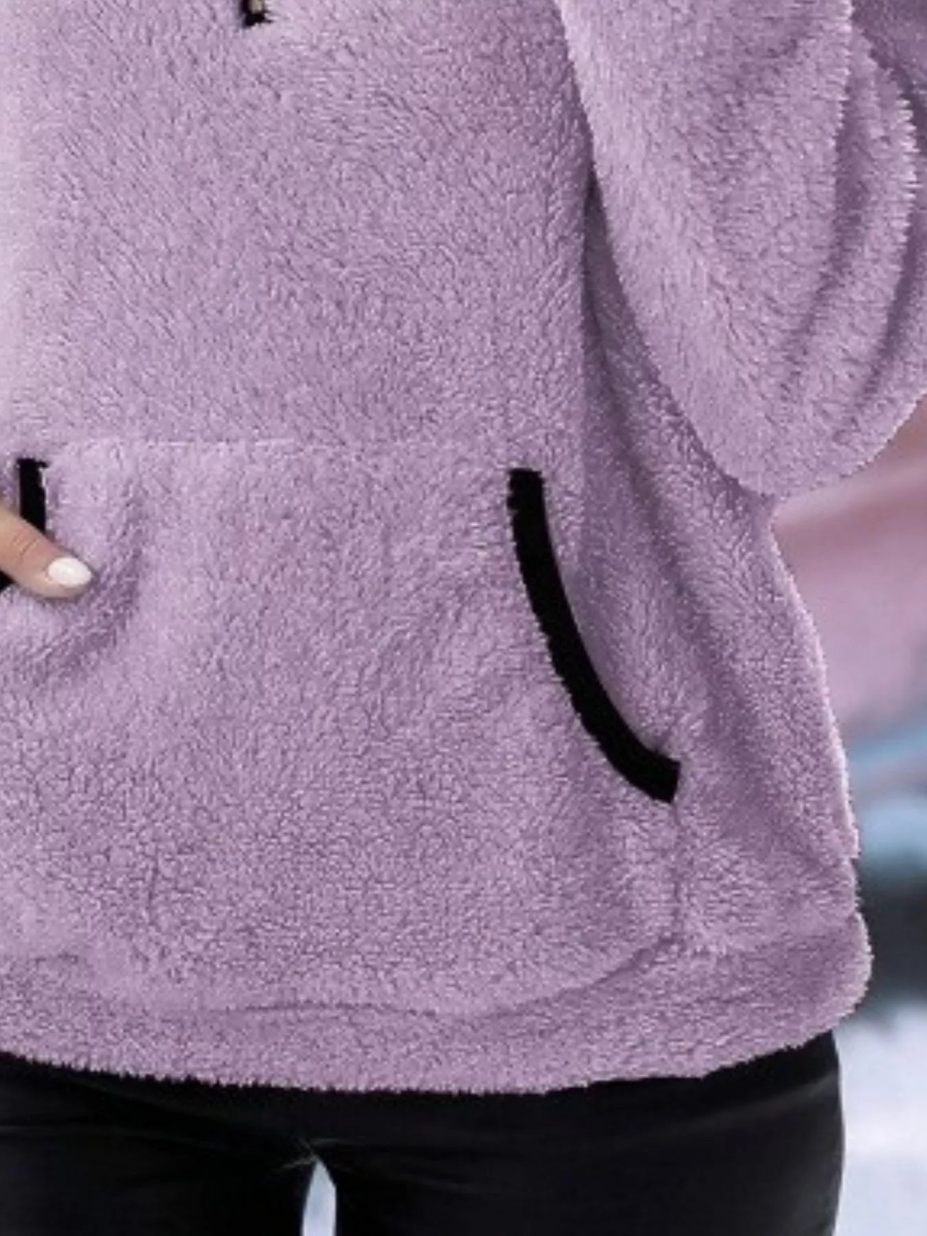 Fashorio Full Size Cozy Fleece Quarter Zip Long Sleeve Sweatshirt Plus Size