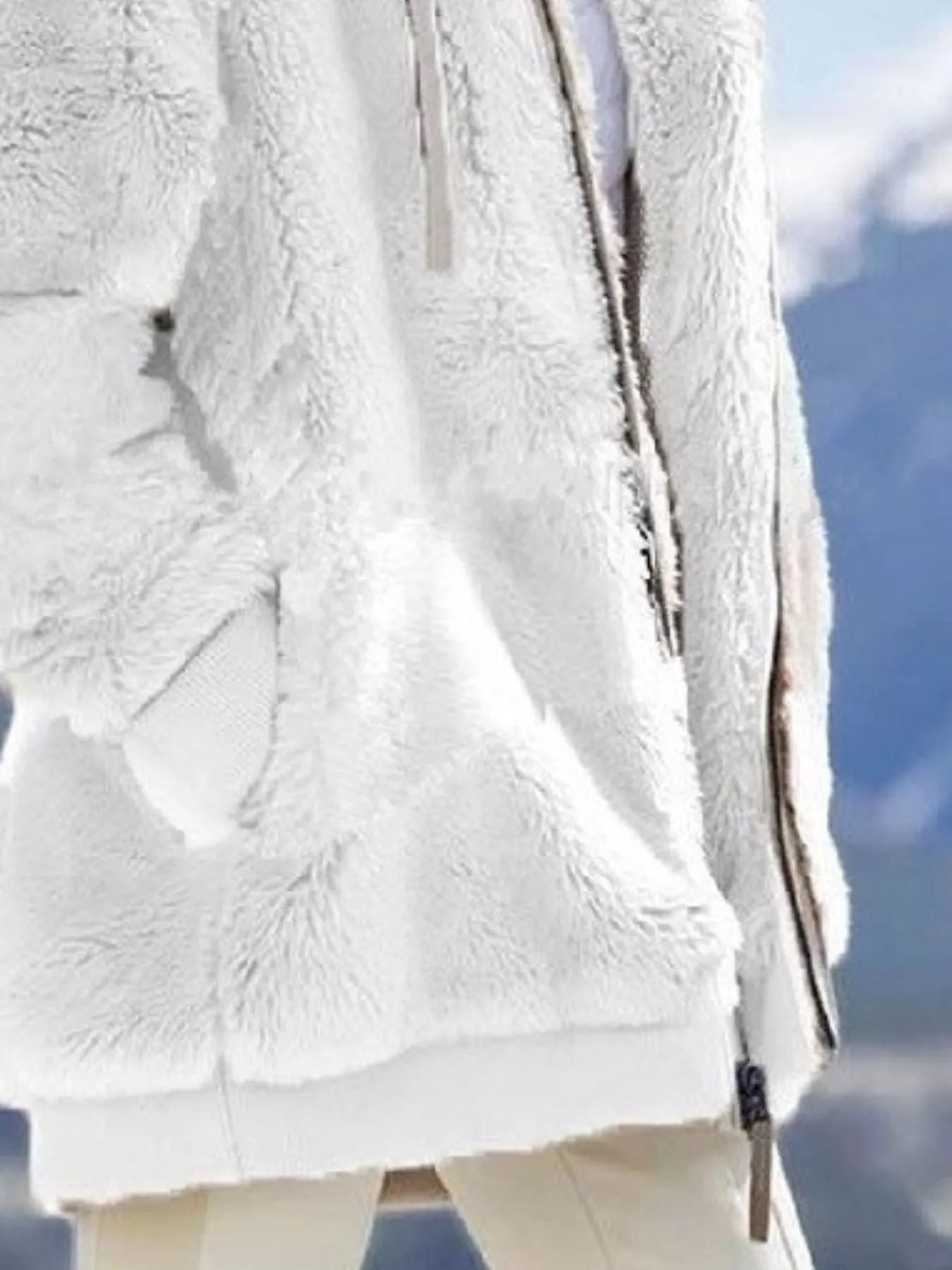 Fashorio Full Size Cozy Fleece Zip-Up Hooded Jacket Plus Size