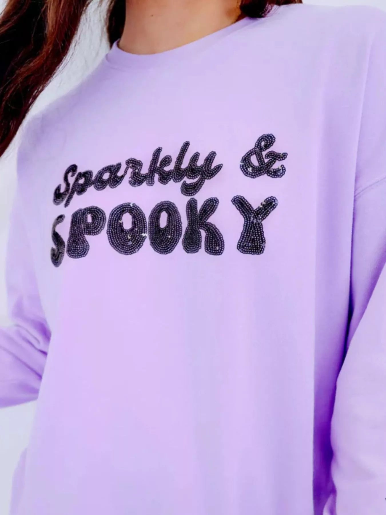 Fashorio Full Size Halloween Round Neck Long Sleeve Sweatshirt Plus Size