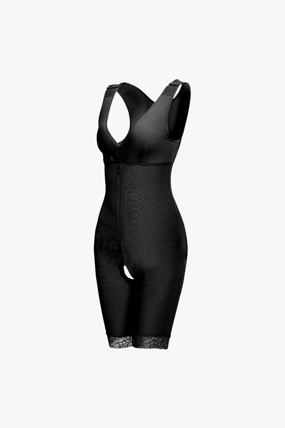 Fashorio Full Size Lace Trim Shapewear with Zipper
