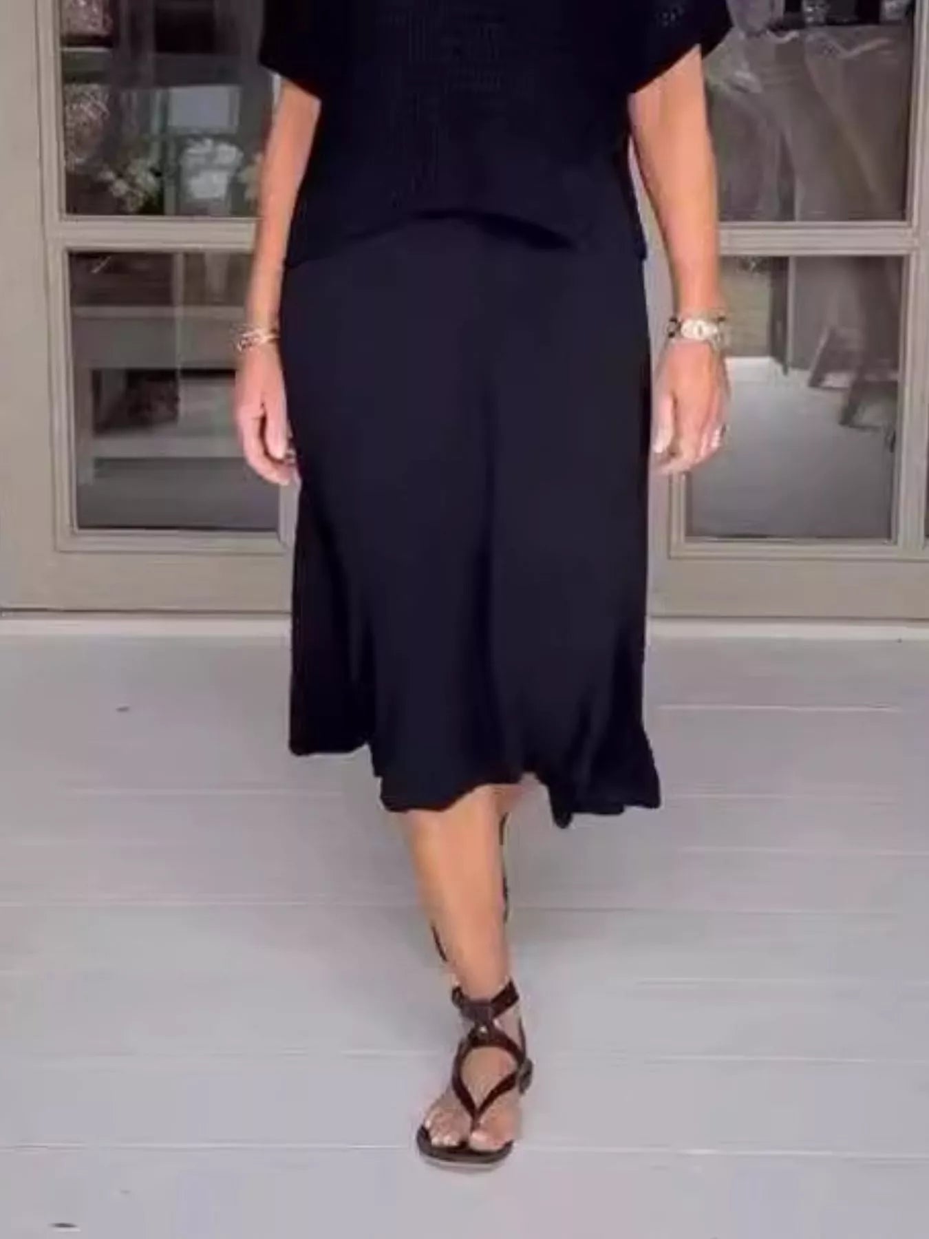 Fashorio Full Size Openwork Knit Cover Up and Dress Set Plus Size