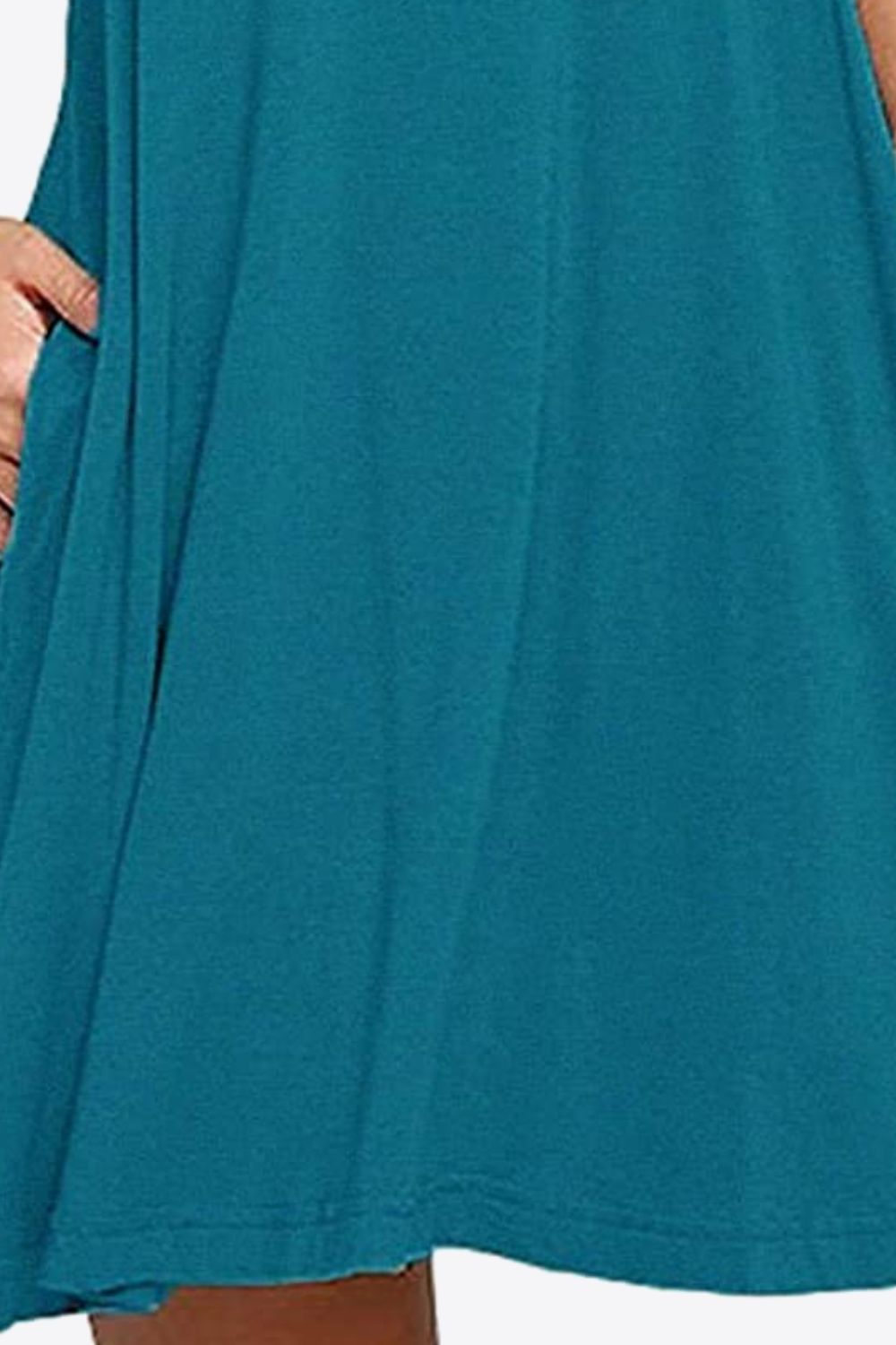 Fashorio Full Size Round Neck Sleeveless Dress with Pockets