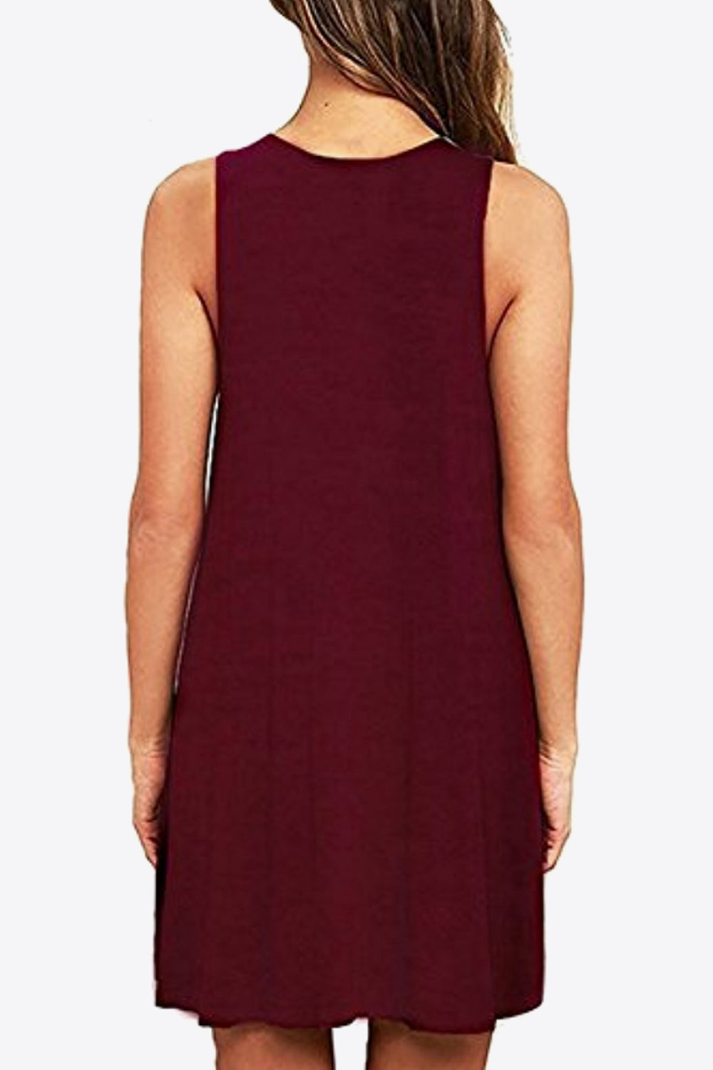 Fashorio Full Size Round Neck Sleeveless Dress with Pockets