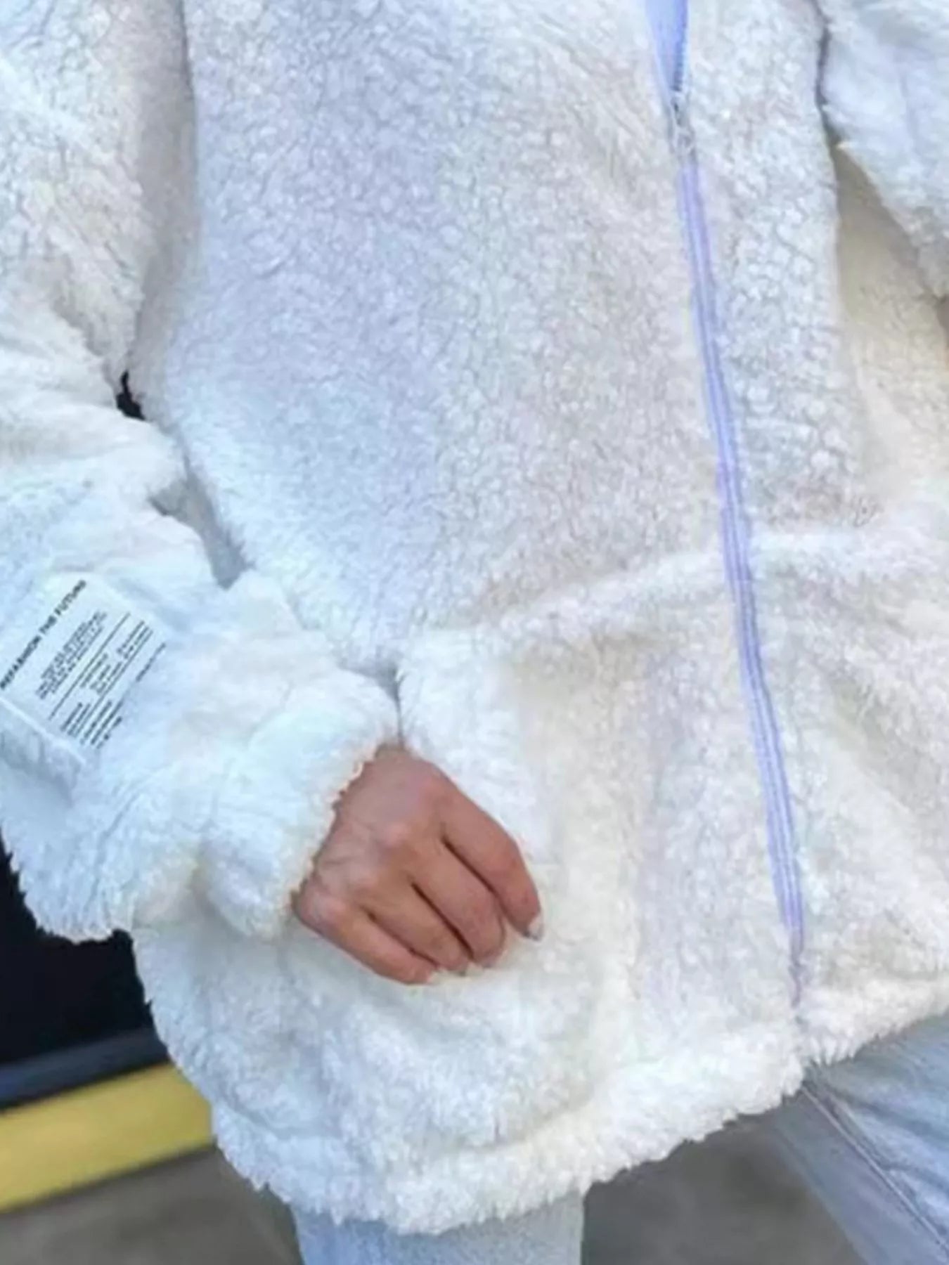 Fashorio Full Size Sherpa Fleece Zip-Up Jacket Plus Size