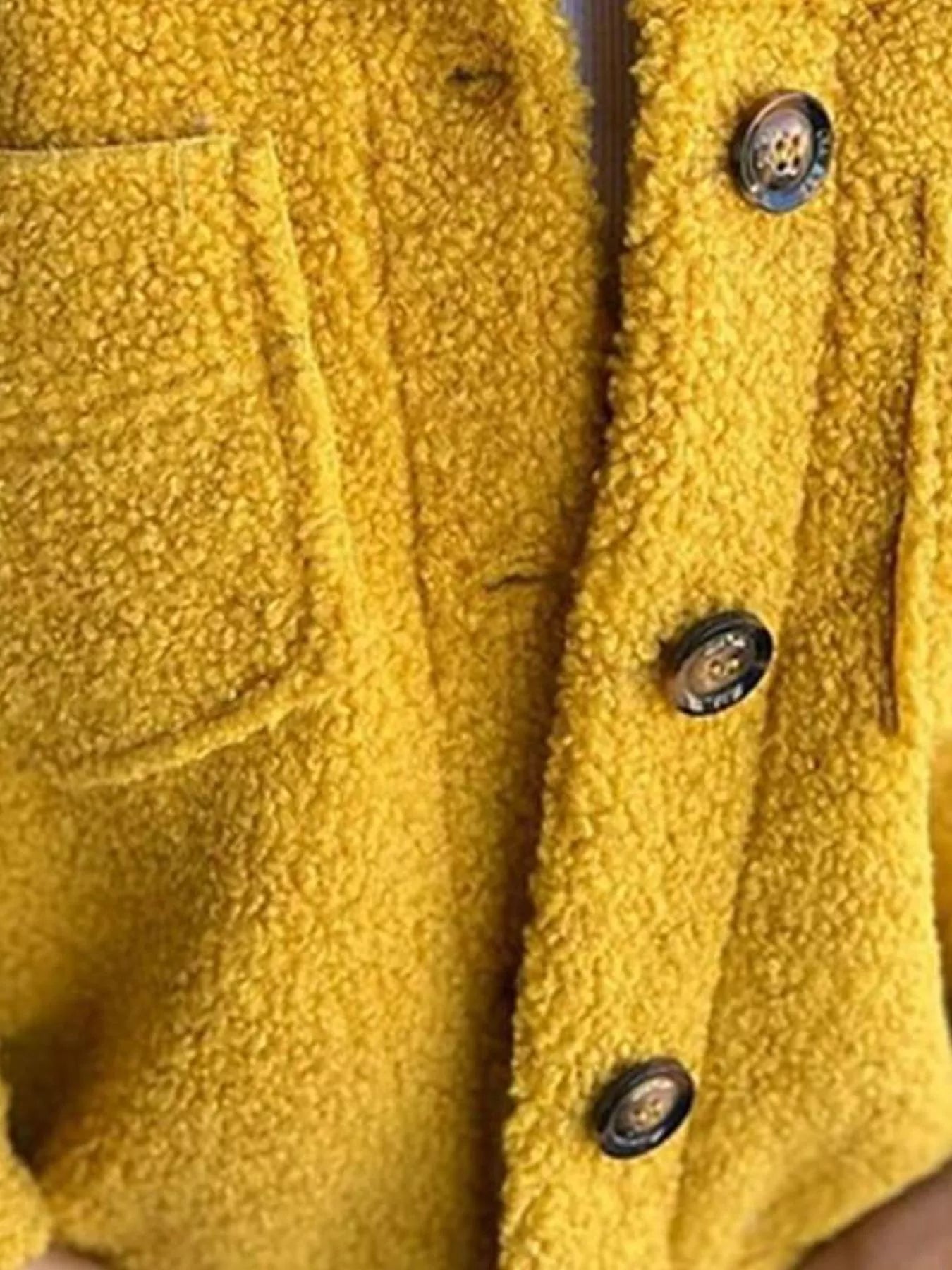 Fashorio Full Size Single-Breasted Sherpa Shacket Plus Size